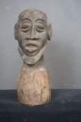 African head in wood H45