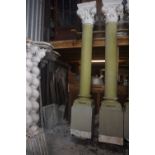 Couple columns in plaster H305x45x45, Damage