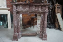 Fireplace in red Marble H172x177x60