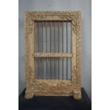 Decorative window in wood and wrought iron H82X54