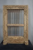 Decorative window in wood and wrought iron H82X54