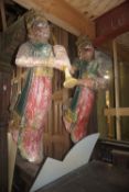 Couple decorative ornaments in wood H100X40X50