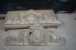 Lot decorative elements in plaster H53x125