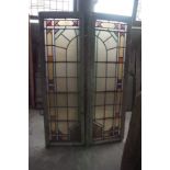 Couple stained glass windows with lead glass H168x108
