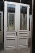 Double door with milk glass H283X150