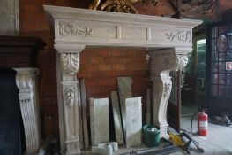Monumental fireplace in marble H220x235x115