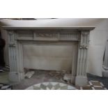 Fireplace in white marble H110x160x37