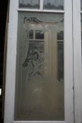 Double door with milk glass H265X138