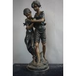 Couple children in bronze H71