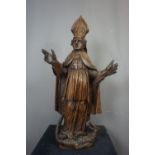 Sculpture in wood/Saint with dragon h80