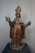 Sculpture in wood/Saint with dragon h80