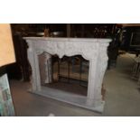 Fireplace in white marble H134x190x36