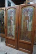 Double door with fire glass H215x150