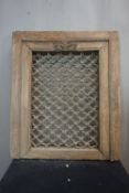 Window / grille in wood and wrought iron H85x68