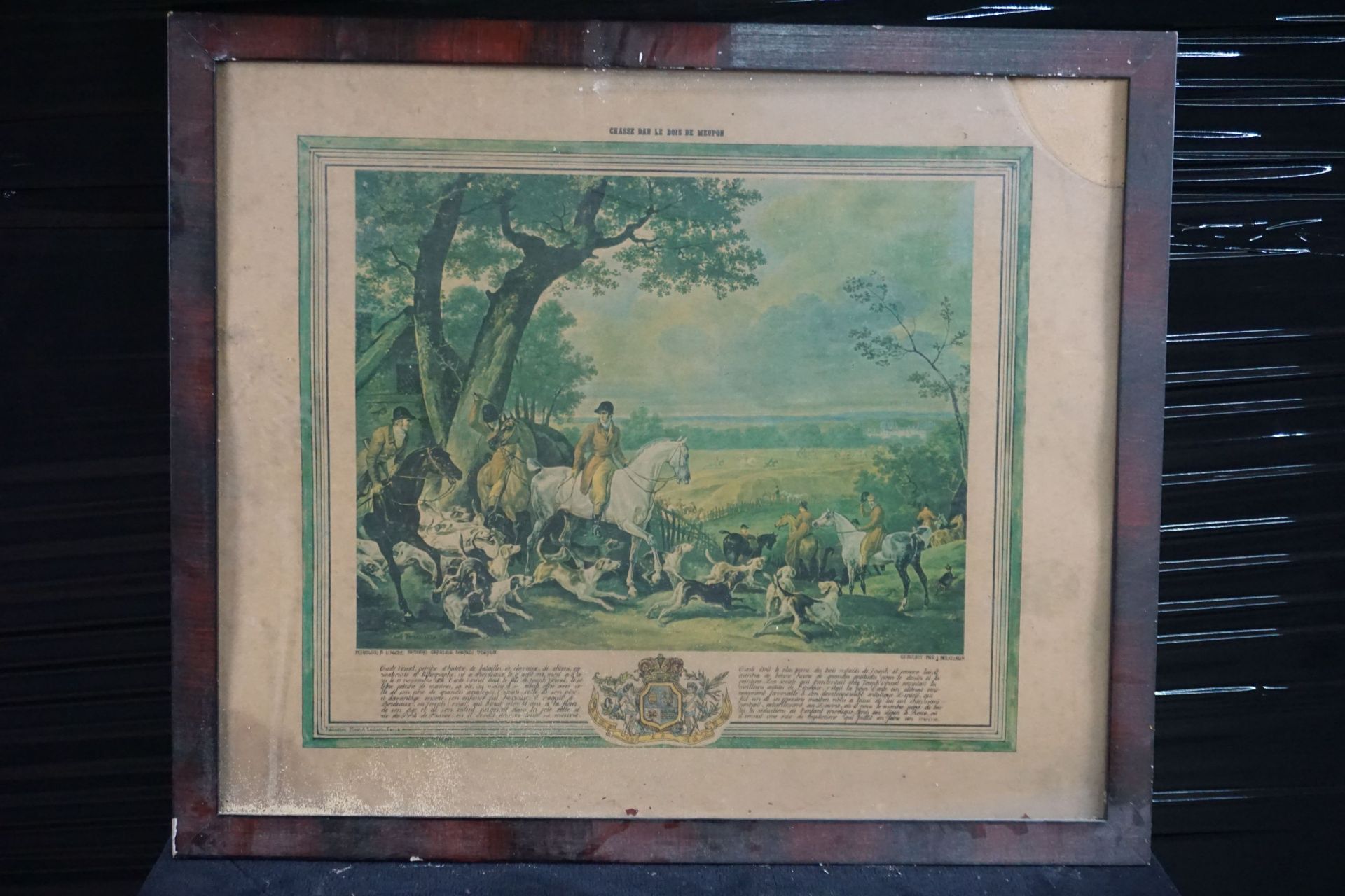 Decorative frame, hunting scene H56x65