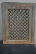 Window / grille in wood and wrought iron H82X63