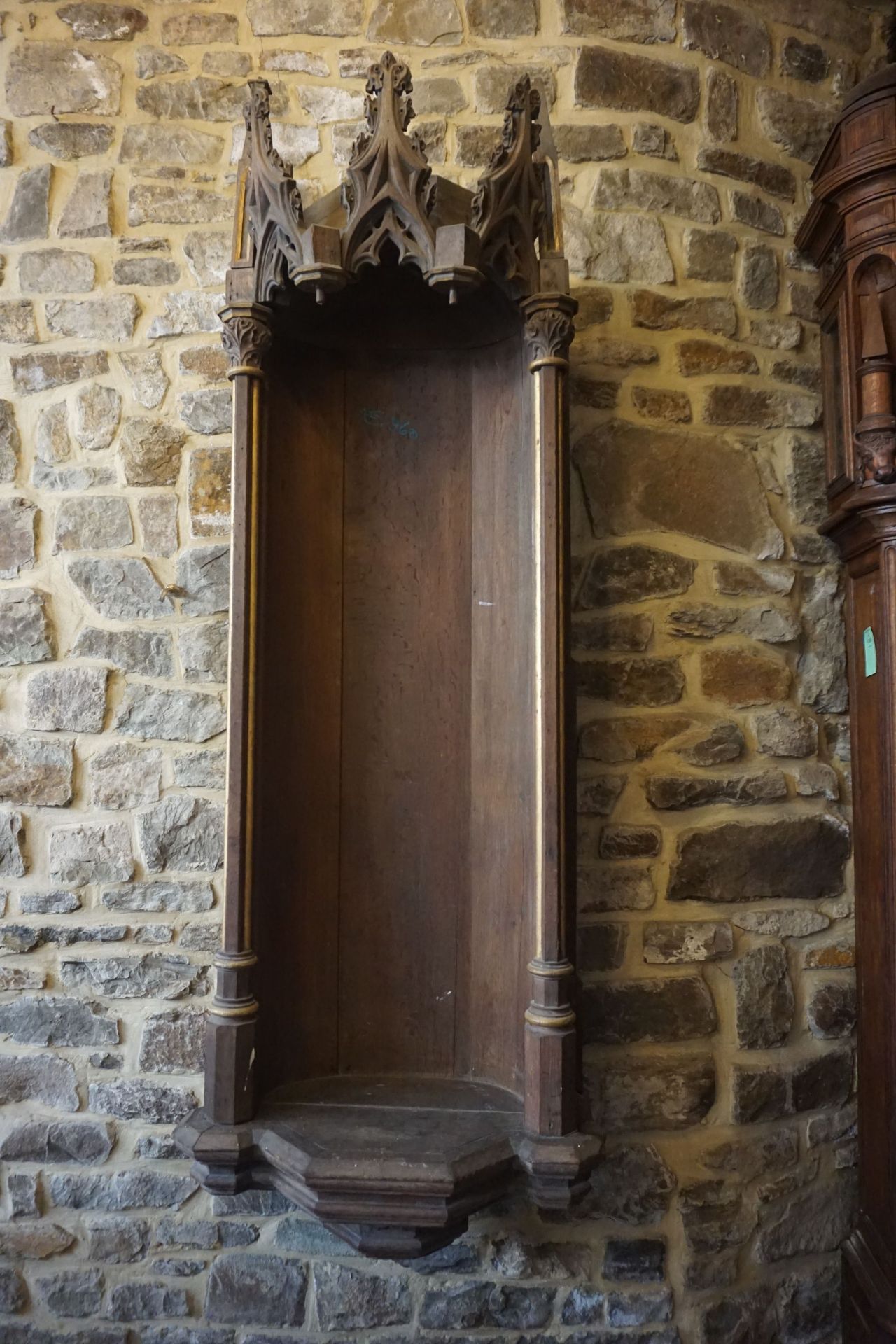 Neo-gothic, niche in oak 19th H175x65x40