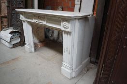 Fireplace in white marble H110x170x75