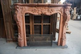 Fireplace in Rose Marble H166x215x38