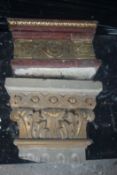 Lot decorative elements in plaster and marble
