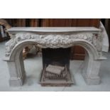 Fireplace in gray marble H126x210x43