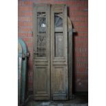 Double door in wood and wrought iron H265X94