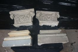 Lot decorative elements in plaster