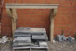 Fireplace in sandstone H145x90x175