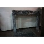 Fireplace in gray marble 19th H116x158x26