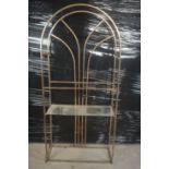 Decorative rack in metal and glass H120x32x84