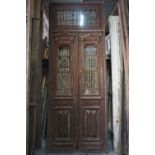 Double door in wood and wrought iron H315x120