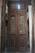 Double door in wood and wrought iron H315x120