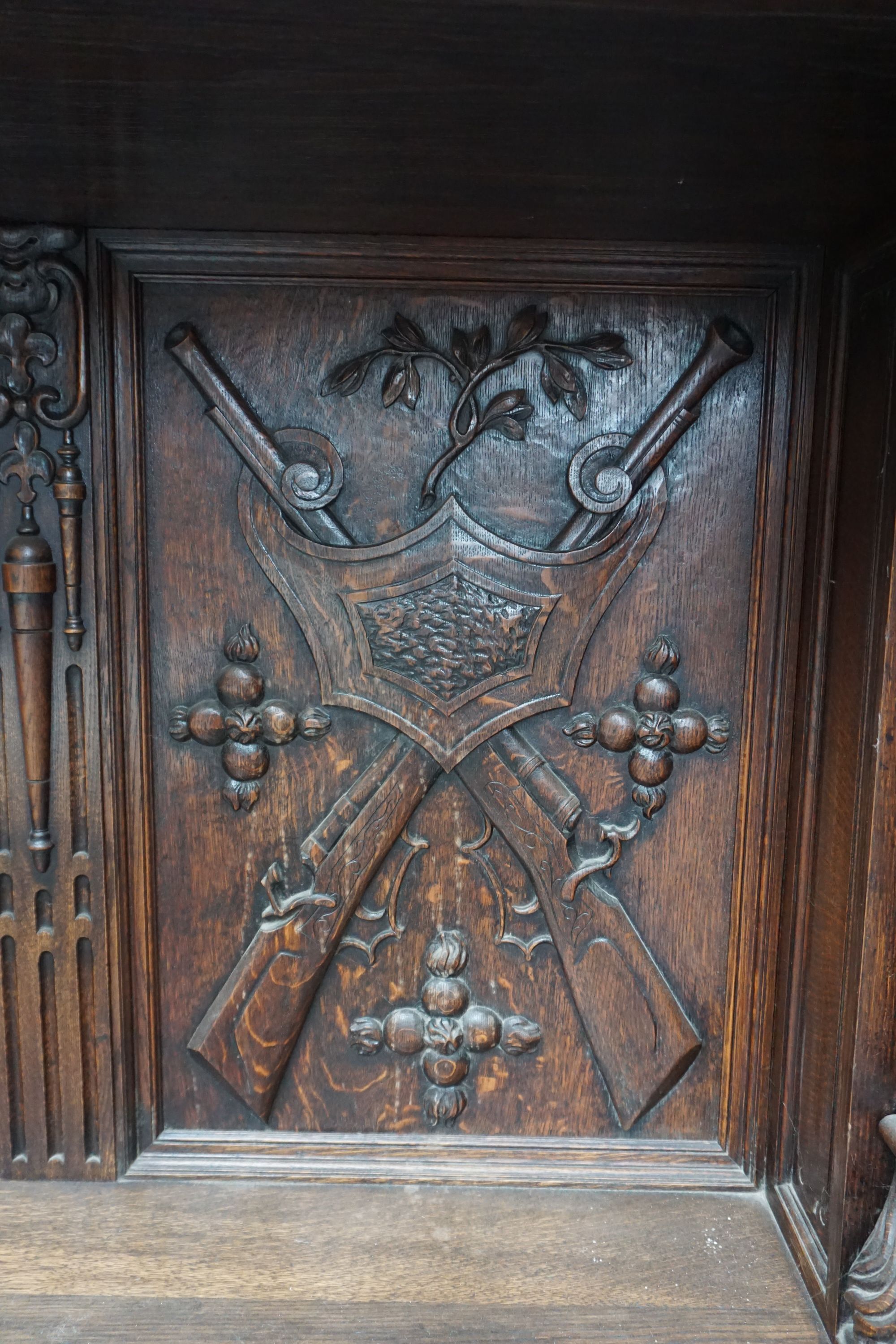 Unusual console in wood with marble top 19th H152X225x50 - Image 3 of 3