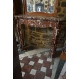 Fireplace in red marble 19th H107x125x36