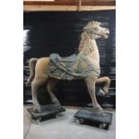 Sculpture of horse in wood H163X170