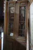 Double door in wood and wrought iron H265X97