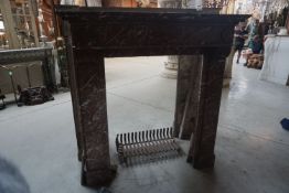 Fireplace in red marble H160x150x50