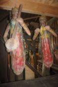 Couple decorative ornaments in wood H100X40X50
