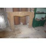 Fireplace in wood, imitation marble H109x167x69