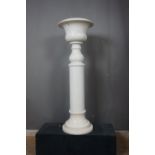 Vase on base in white marble H100
