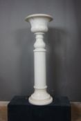 Vase on base in white marble H100