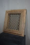 Window / grille in wood and wrought iron H70x63