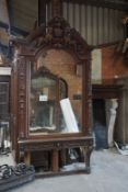 Monumental mirror with decorative frame. H300x136