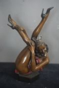 Erotic sculpture in bronze H55x36x20