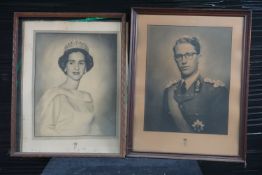 Pair of frames, Baudouin and Fabiola H69x65