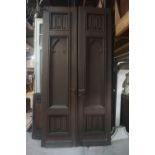 Neo-gothic, double door in wood H300x150