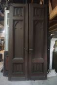Neo-gothic, double door in wood H300x150