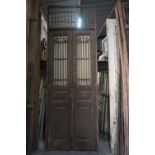 Double door in wood and wrought iron H320x110