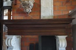 Fireplace beam in wood H40x153x68