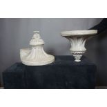 Couple of pedestals in white carara marble 19th h33x35